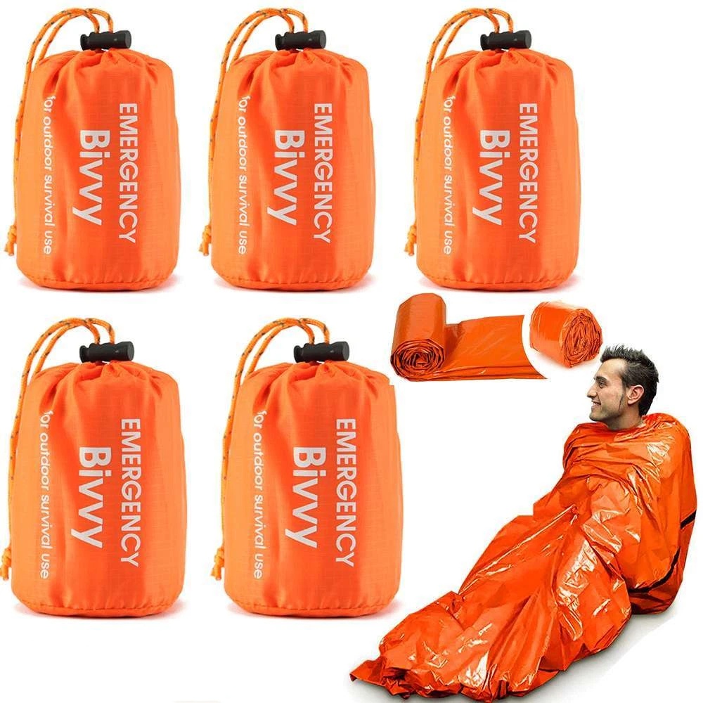 Emergency Mylar Blanket - 1-5 упаковок аварийных спальных мешков, термоодеяло,