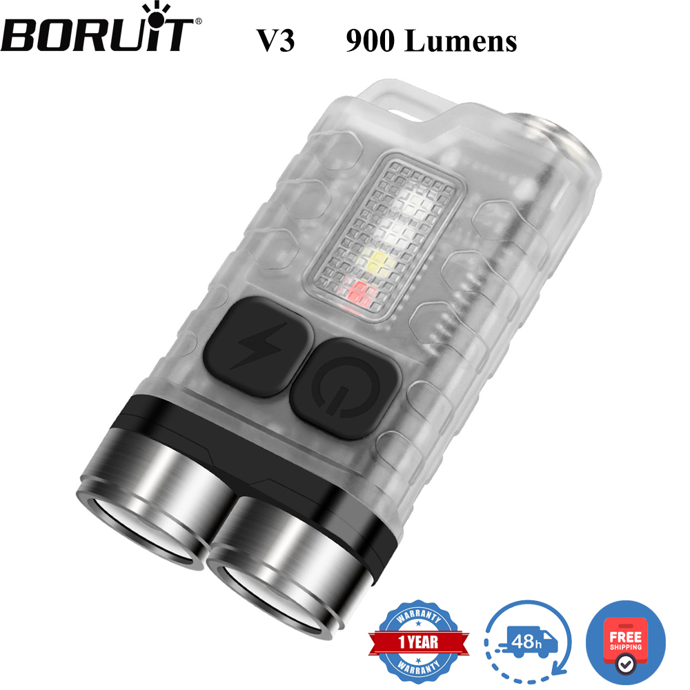 Outdoor Camping Adventure - BORUiT V3 LED-фонарик-брелок, портативный, 900 лм,