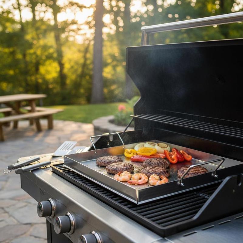 Outdoor Camping Cooking Set - Универсальная плоская сковорода-гриль 18x16 дюймов для