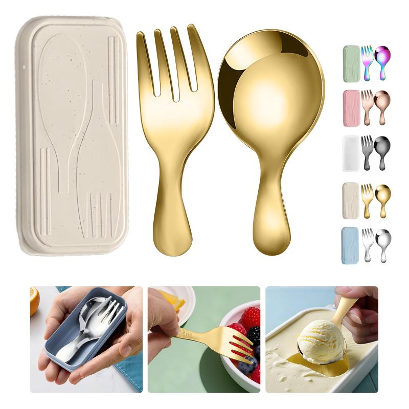 Outdoor Camping Cooking Set - Набор посуды из нержавеющей стали, ложка,
