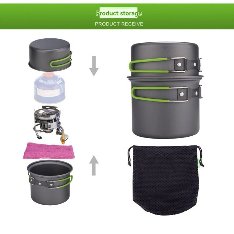 Outdoor Camping Cooking Set - Набор походной посуды BRS-T15A: ультралегкий комплект