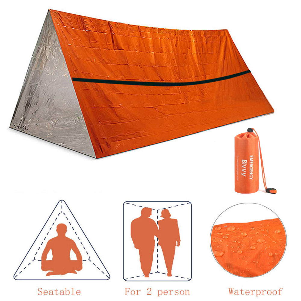 Emergency Mylar Blanket - 2-местное аварийное укрытие Bivy, комплект палатки