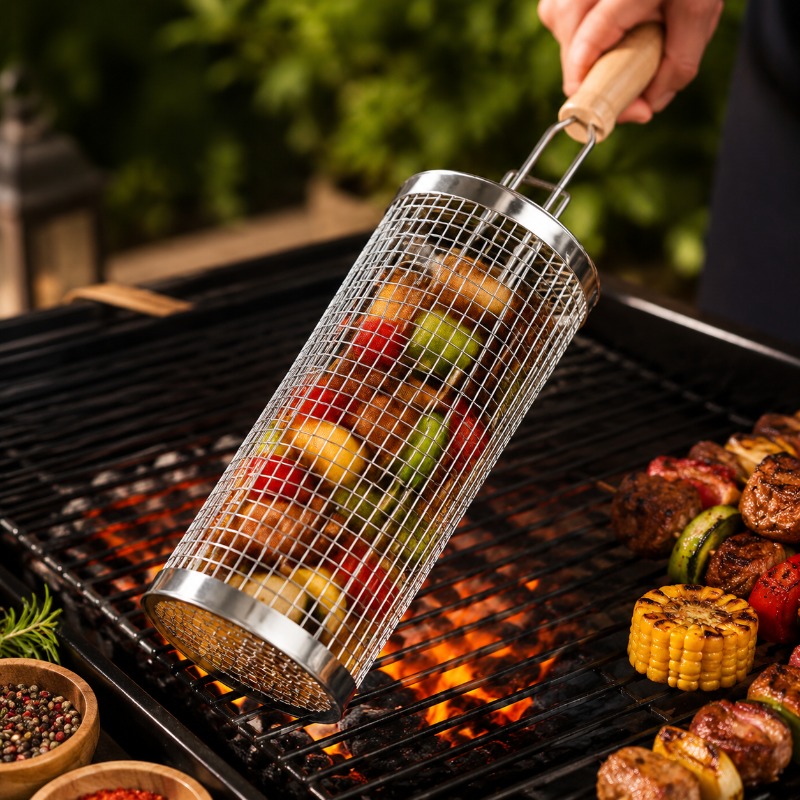 Outdoor Camping Cooking Set - Набор круглых корзин для гриля из