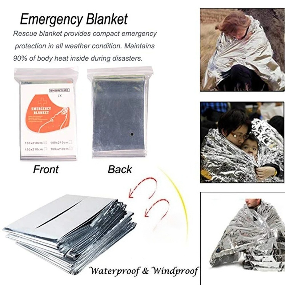 Emergency Mylar Blanket - 1/4 шт. Аварийное термоодеяло из майларовой