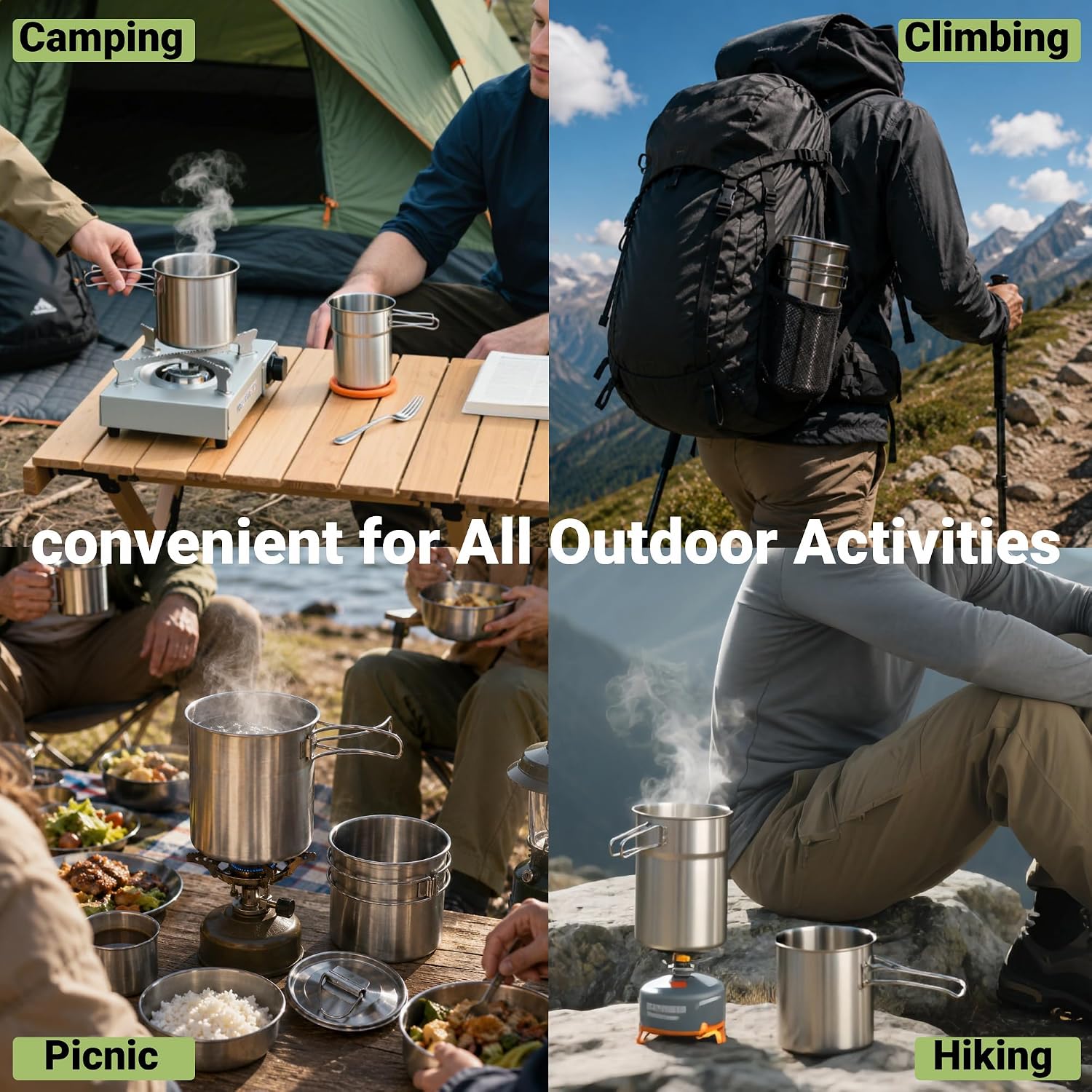 Складные походные кружки и чаш – обзор и цена Outdoor Camping Cooking Set